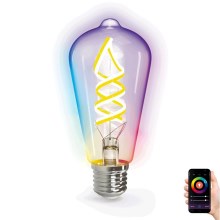 LED RGB+CCT Žarulja FILAMENT ST64 E27/4,9W/230V 2700-6500K Wi-Fi - Aigostar