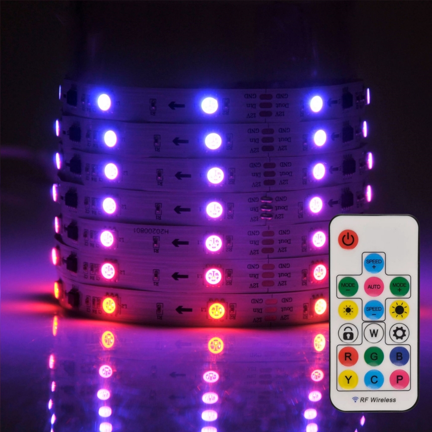 LED RGB Dimabilna traka MAGIC 5 m LED/24W/230V + daljinski upravljač