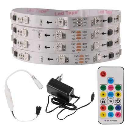 LED RGB Dimabilna traka MAGIC 5 m LED/24W/230V + daljinski upravljač