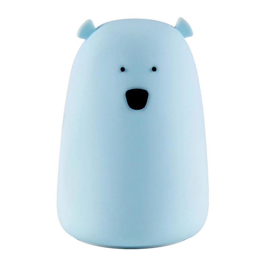 LED RGB Dječja dodirna lampica BEAR LED/0,8W/5V plava