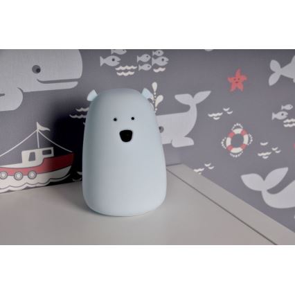 LED RGB Dječja dodirna lampica BEAR LED/0,8W/5V plava