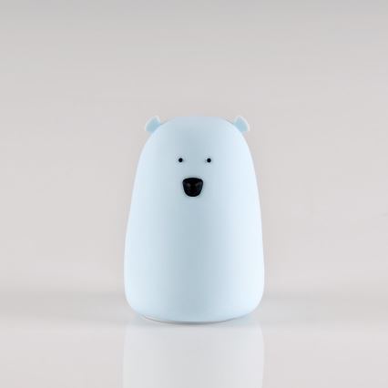 LED RGB Dječja dodirna lampica BEAR LED/0,8W/5V plava