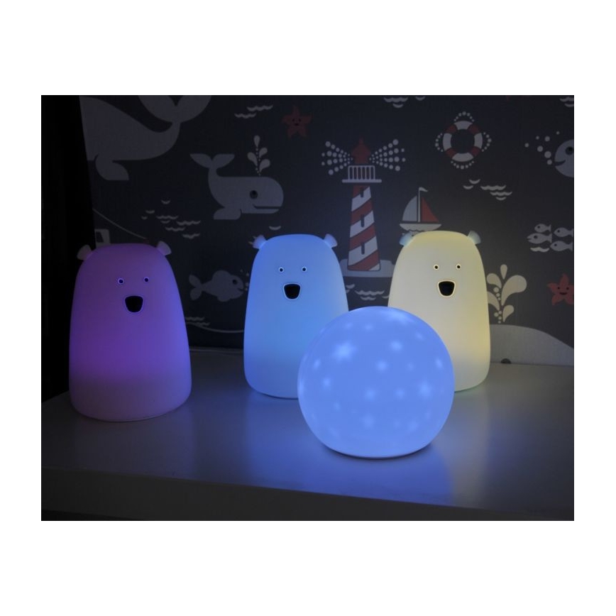 LED RGB Dječja lampica na dodir BEAR LED/0,8W/5V ružičasta + USB