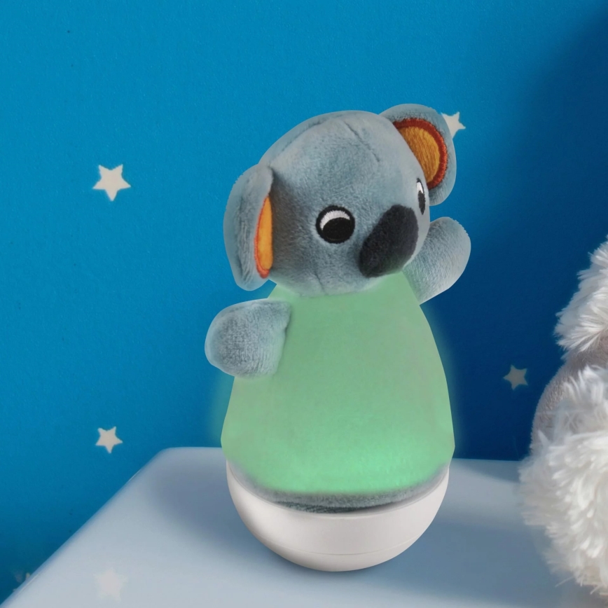 LED RGB Dječja noćna lampica s melodijom 3xAAA/5V koala