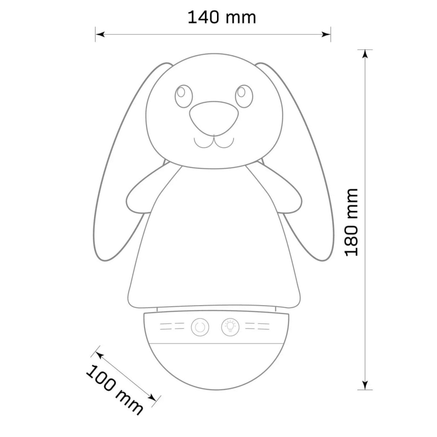 LED RGB Dječja noćna lampica s melodijom 3xAAA/5V kunić