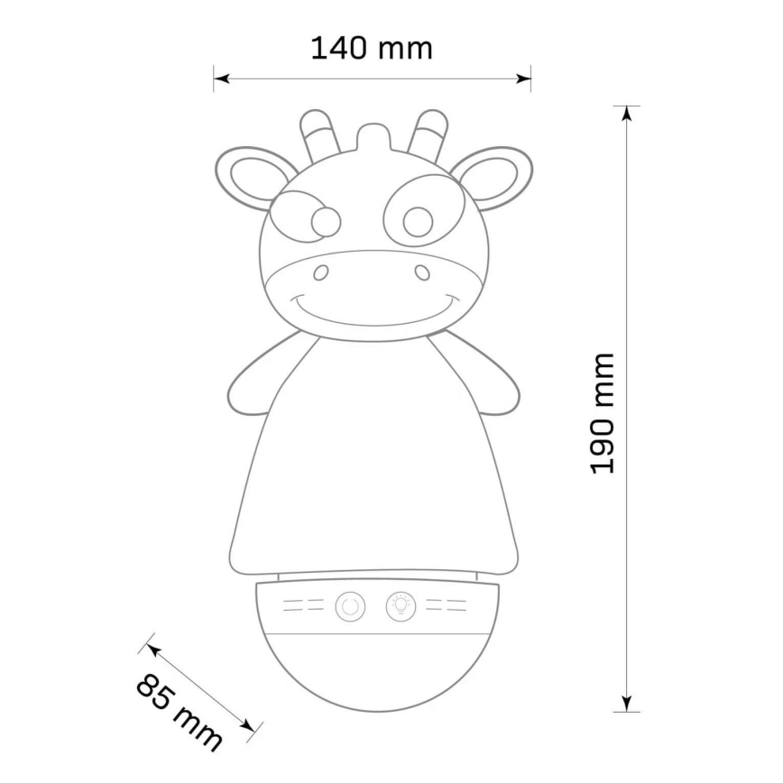 LED RGB Dječja noćna lampica s melodijom 3xAAA/5V žirafa