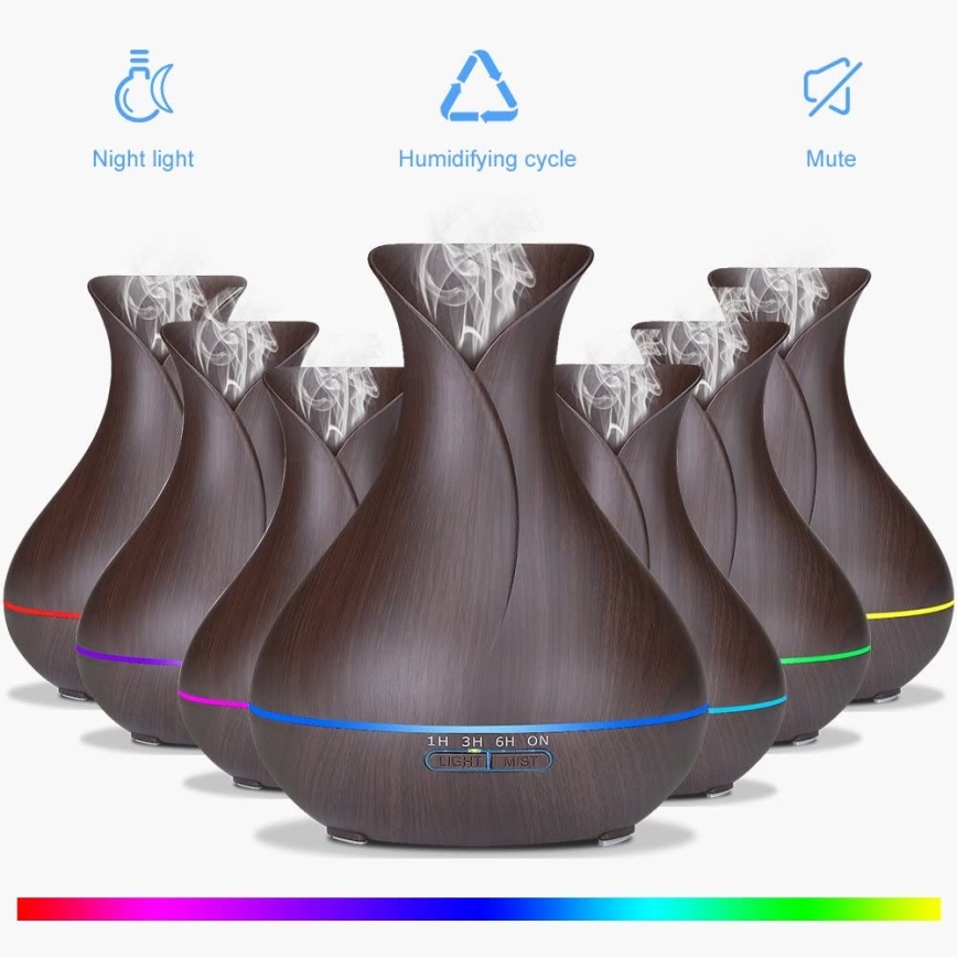 LED RGB Ovlaživač i ionizator zraka 400 ml