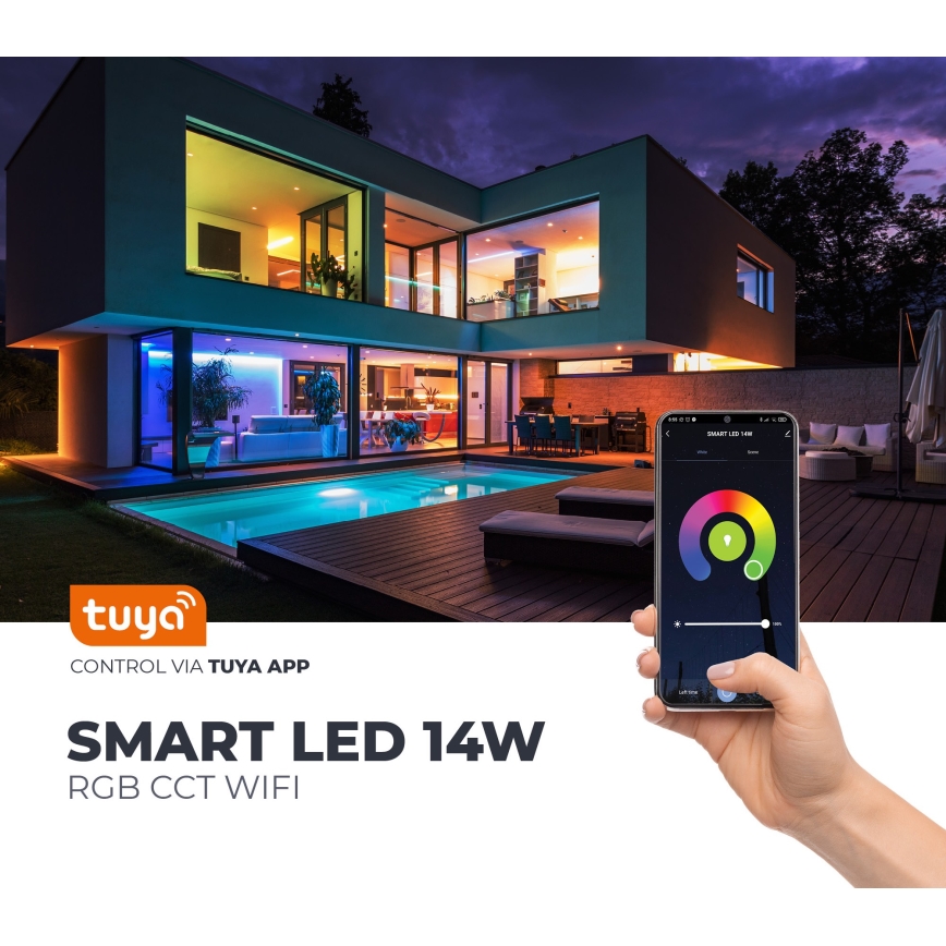 LED RGB Pametna prigušiva žarulja E27/9,5W/230V 2700-6500K Wi-Fi Tuya