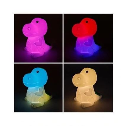 LED RGBW Prigušivo punjivo dječje noćno svjetlo LED/2,5W/5V 3000K 1200 mAh dinosaur