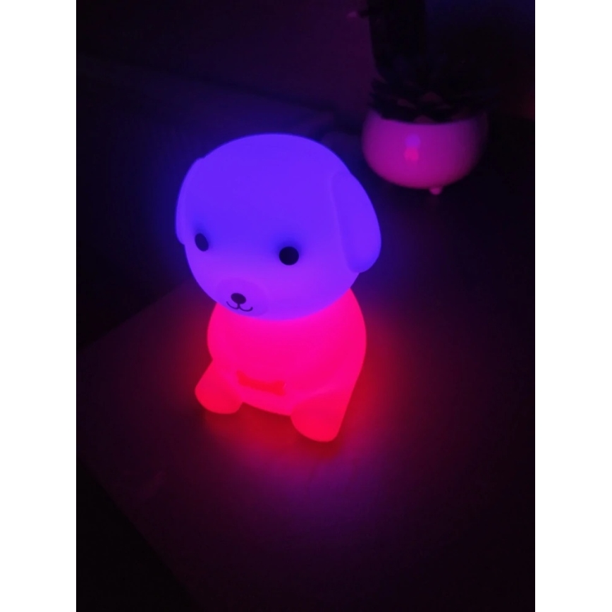 LED RGBW Prigušivo punjivo dječje noćno svjetlo LED/2,5W/5V 3000K 1200 mAh pas