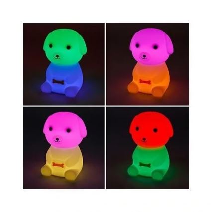 LED RGBW Prigušivo punjivo dječje noćno svjetlo LED/2,5W/5V 3000K 1200 mAh pas