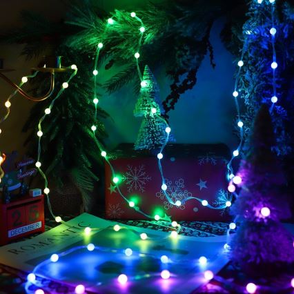 LED RGB Prigušiva božićna svjetlosna zavjesa WIZARD 400xLED/USB 2x2m + daljinski upravljač
