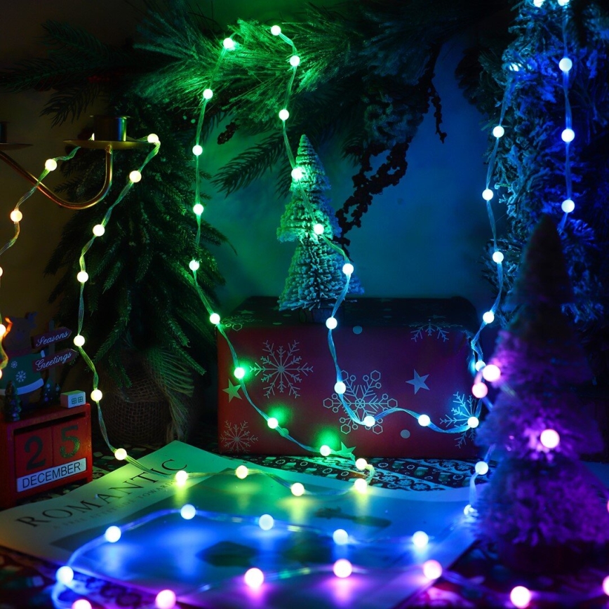 LED RGB Prigušiva božićna svjetlosna zavjesa WIZARD 400xLED/USB 2x2m + daljinski upravljač