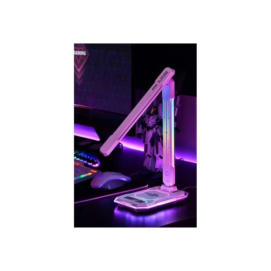 LED RGB Prigušiva punjiva dodirna stolna lampa s bežičnim punjenjem LED/7,5W/5V 2700-5300K bijela