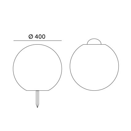 LED RGB Prigušiva solarna lampa GARDEN BALL LED/5W/3,7V 3000K IP54 2200 mAh pr. 40 cm + daljinski upravljač