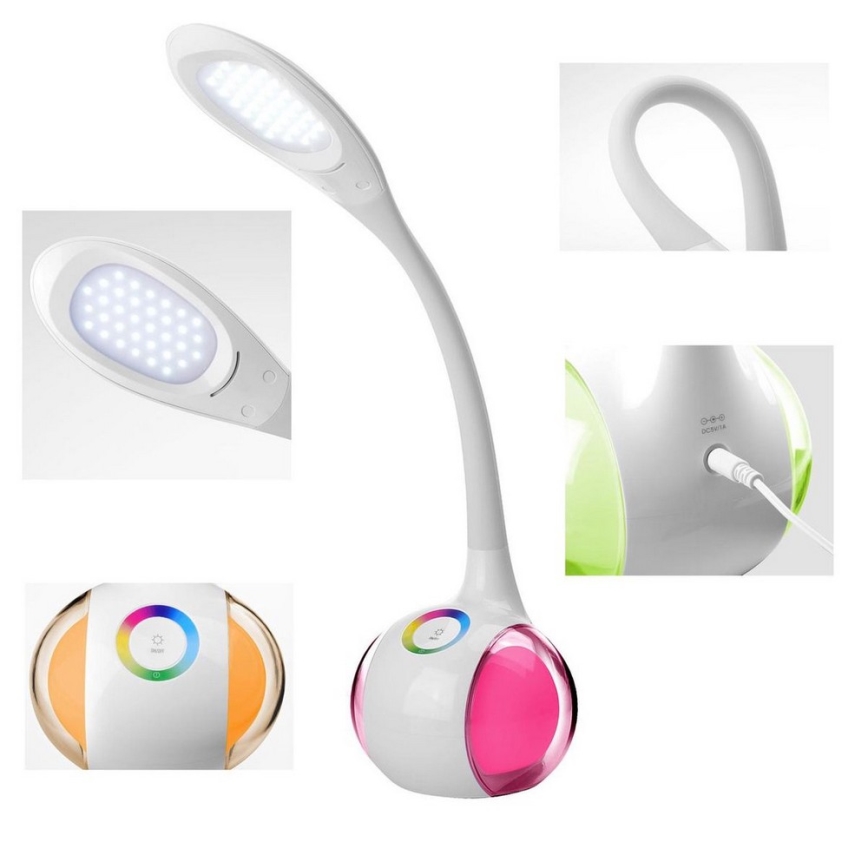 LED RGB Prigušiva stolna lampa LED/7W/230V bijela