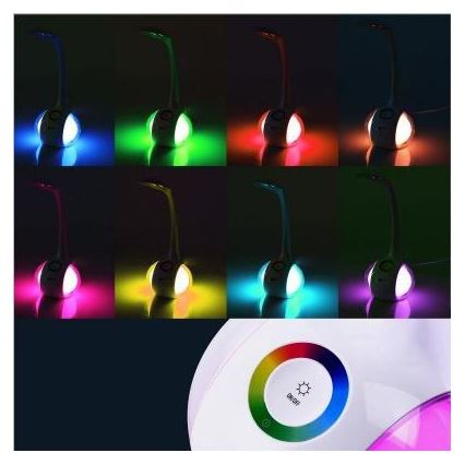 LED RGB Prigušiva stolna lampa LED/7W/230V bijela