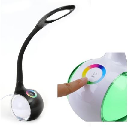 LED RGB Prigušiva stolna lampa LED/7W/230V crna