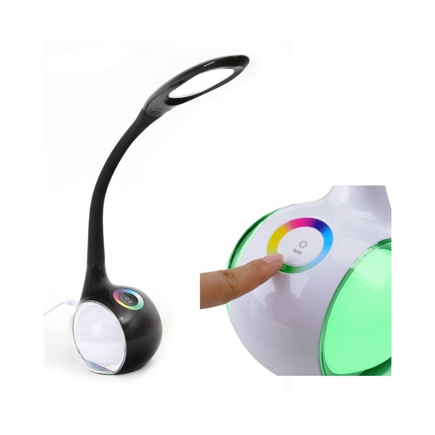 LED RGB Prigušiva stolna lampa LED/7W/230V crna