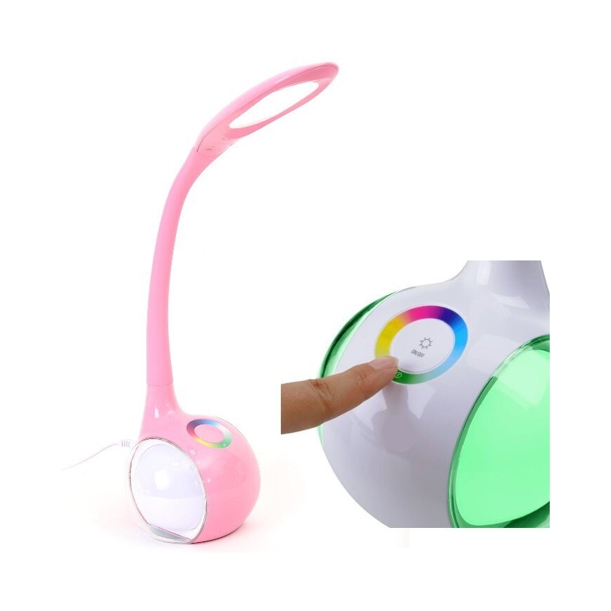 LED RGB Prigušiva stolna lampa LED/7W/230V ružičasta