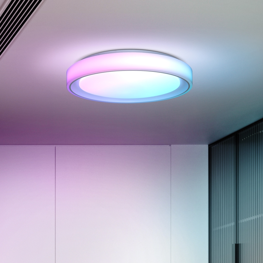 LED RGB Prigušiva stropna svjetiljka FLOCO LED/30W/230V 3000-6500K + RGB/6W pr. 40cm + daljinski upravljač