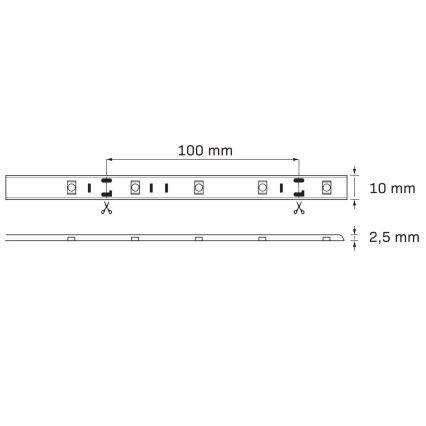 LED RGB Prigušiva vanjska traka 5m LED/14W/12V IP65