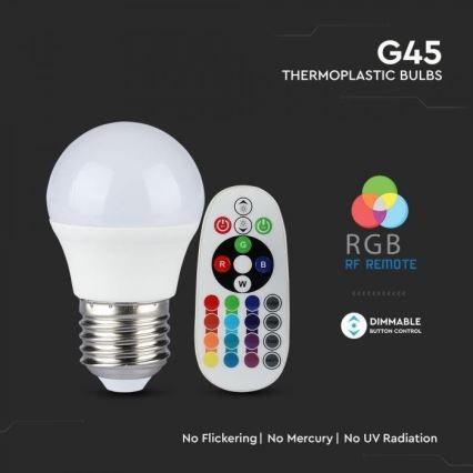 LED RGB Prigušiva žarulja E27/3,5W/230V 4000K + DU