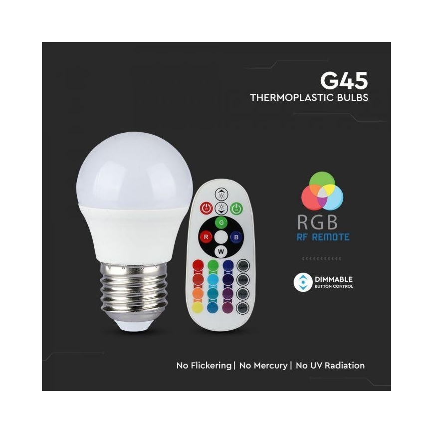 LED RGB Prigušiva žarulja E27/3,5W/230V 4000K + DU