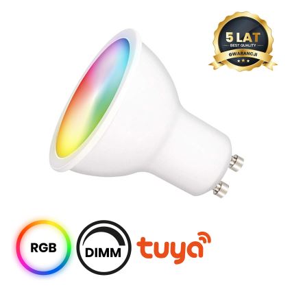 LED RGB Prigušiva žarulja GU10/5W/230V 2700-6500K Wi-Fi Tuya