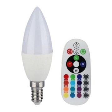 LED RGB prigušivačka žarulja E14/3,5W/230V 6400K + daljinski upravljač