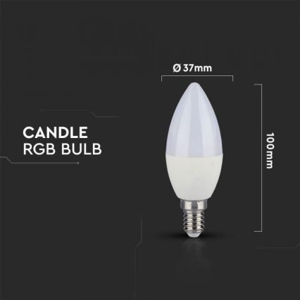 LED RGB prigušivačka žarulja E14/3,5W/230V 6400K + daljinski upravljač