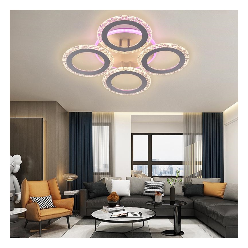 LED RGB Prigušivi nadgradni luster LED/55W/230V 3000-6500K + daljinski upravljač
