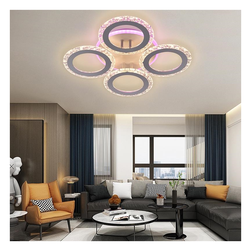 LED RGB Prigušivi nadgradni luster LED/55W/230V 3000-6500K + daljinski upravljač