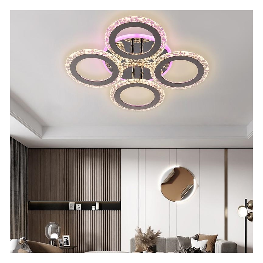 LED RGB Prigušivi nadgradni luster LED/55W/230V 3000-6500K + daljinski upravljač