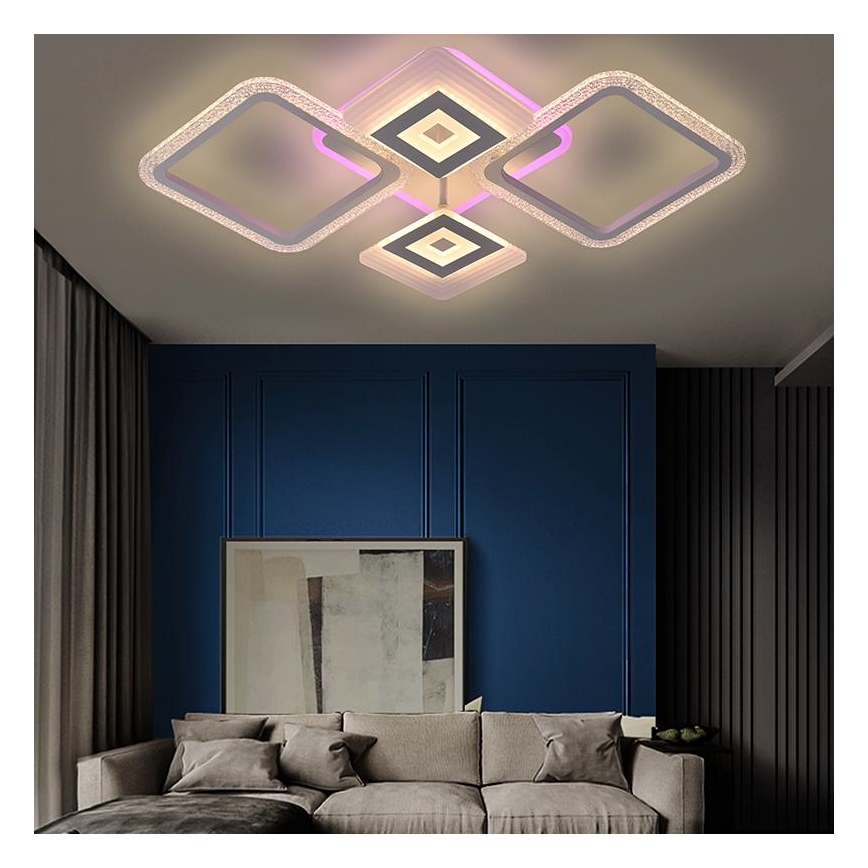LED RGB Prigušivi nadgradni luster LED/65W/230V 3000-6500K + daljinski upravljač