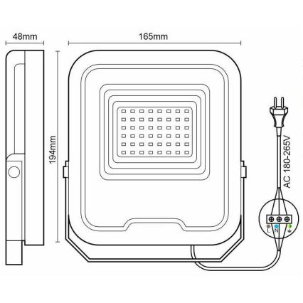 LED RGB Prigušivi reflektor LED/30W/230V 3000K-6500K Wi-Fi Tuya IP65