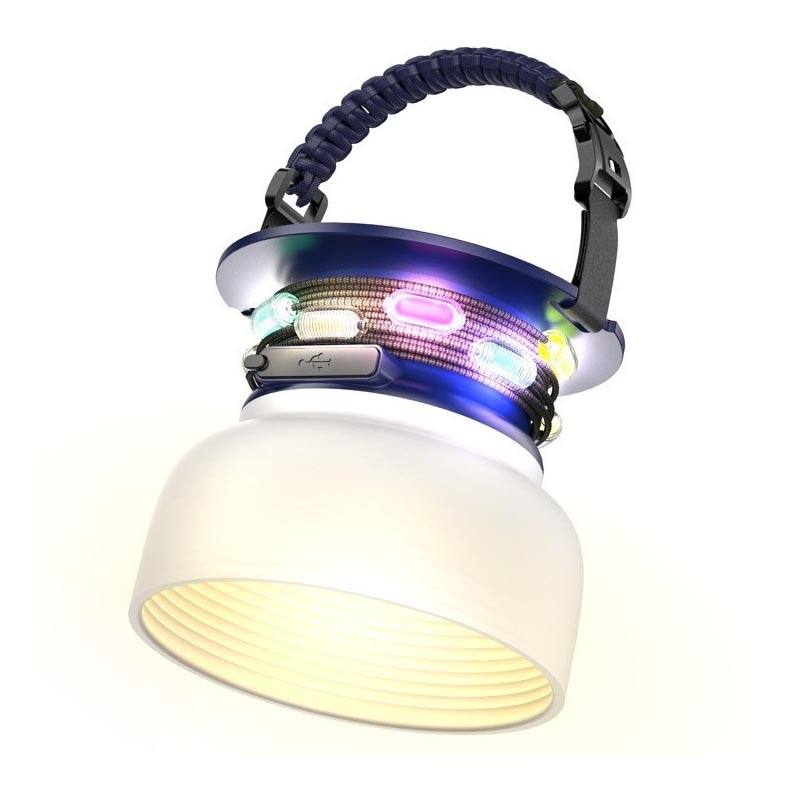 LED RGB Prijenosna solarna punjiva lampa s LED lancem LED/10W/5V 3600 mAh IP65 3600 mAh