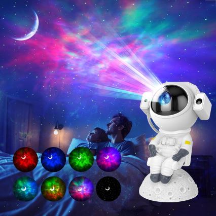 LED RGB projektor 3 u 1 LED/5W/5V 3000/4000/6000K astronaut + daljinski upravljač