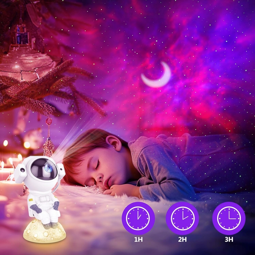 LED RGB projektor 3 u 1 LED/5W/5V 3000/4000/6000K astronaut + daljinski upravljač