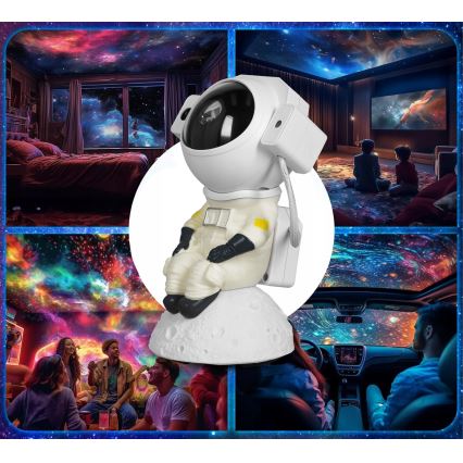 LED RGB projektor 3 u 1 LED/5W/5V 3000/4000/6000K astronaut + daljinski upravljač