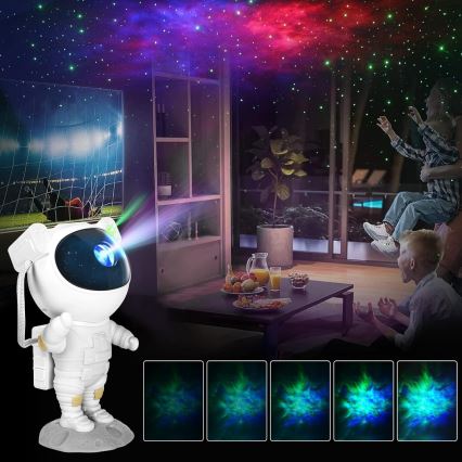 LED RGB projektor LED/5W/5V astronaut + daljinski upravljač