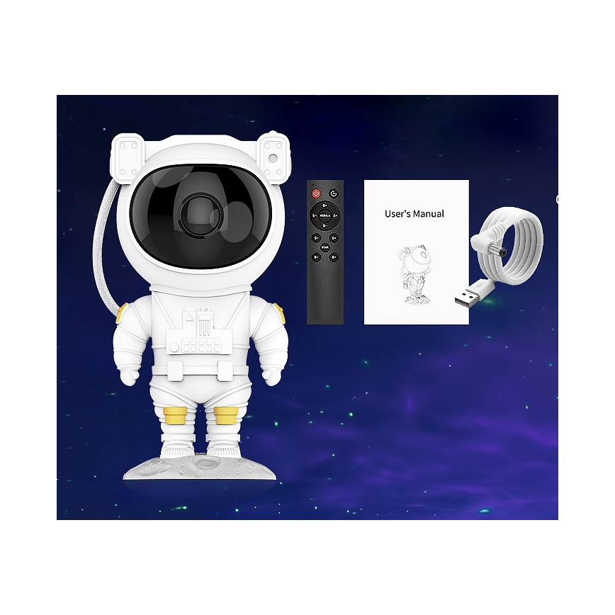 LED RGB projektor LED/5W/5V astronaut + daljinski upravljač