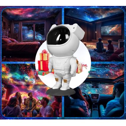 LED RGB projektor LED/5W/5V astronaut + daljinski upravljač