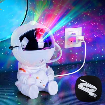LED RGB projektor LED/5W/5V astronaut + daljinski upravljač