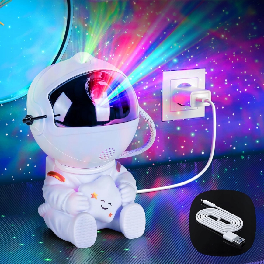 LED RGB projektor LED/5W/5V astronaut + daljinski upravljač