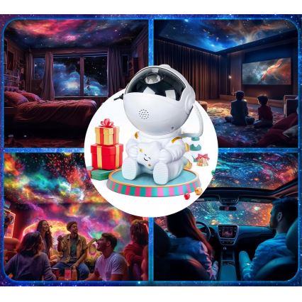 LED RGB projektor LED/5W/5V astronaut + daljinski upravljač