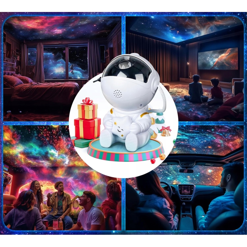 LED RGB projektor LED/5W/5V astronaut + daljinski upravljač