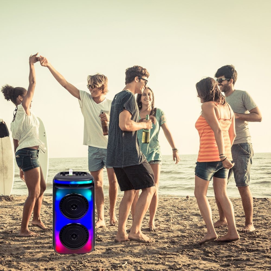 LED RGB Punjivi zvučnik s mikrofonom 400W/2400 mAh + daljinski upravljač