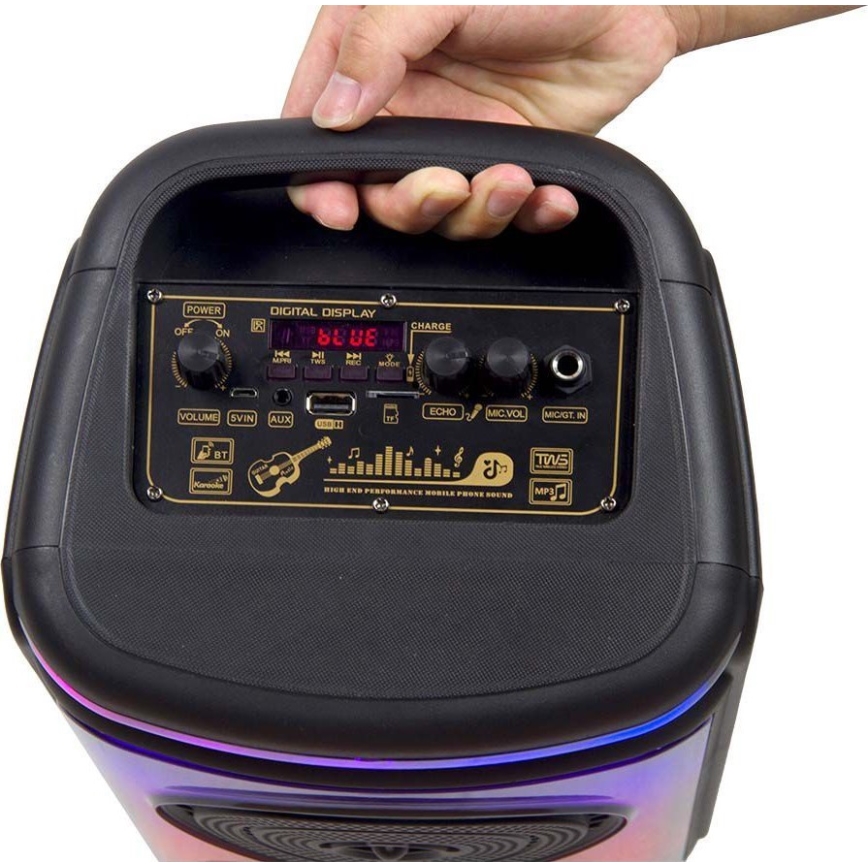 LED RGB Punjivi zvučnik s mikrofonom 400W/2400 mAh + daljinski upravljač
