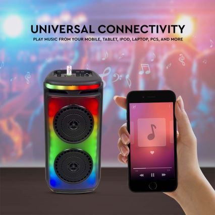LED RGB Punjivi zvučnik s mikrofonom 400W/2400 mAh + daljinski upravljač